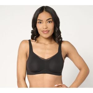 Evelyn & Bobbie Women's Bra Sz M Beyond Mesh Seamless Wirefree Black A704486